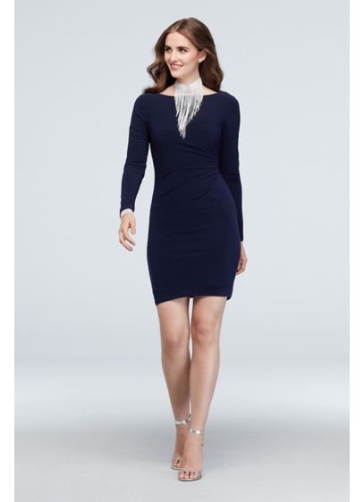 Short Sheath Long Sleeves Cocktail and Party Dress - Jump