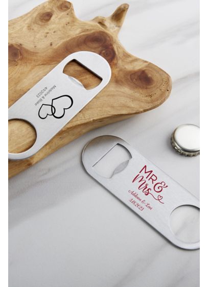 Personalized Oblong Stainless Steel Bottle Opener - Wedding Gifts & Decorations