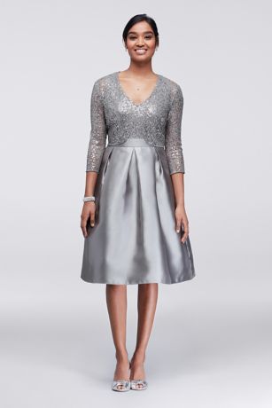 gray knee length dress