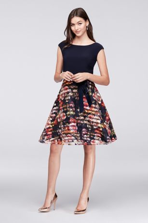 floral party dress with sleeves