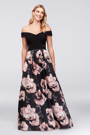 long black dress with flowers