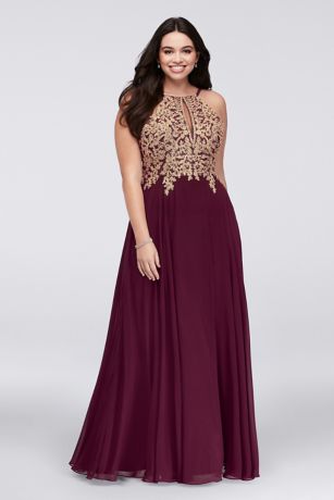 maroon and gold dress