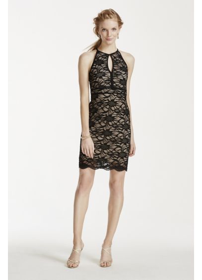 Short Sheath Halter Cocktail and Party Dress - Morgan and Co