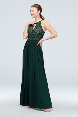 david's bridal green dress