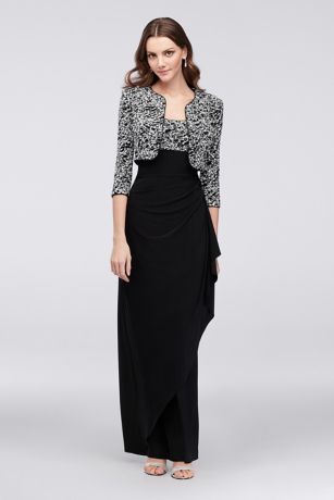 Picture of Textural Print Tank Sheath Dress and Jacket
