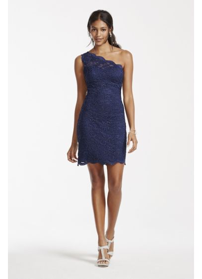 Short Sheath One Shoulder Cocktail and Party Dress - Morgan and Co
