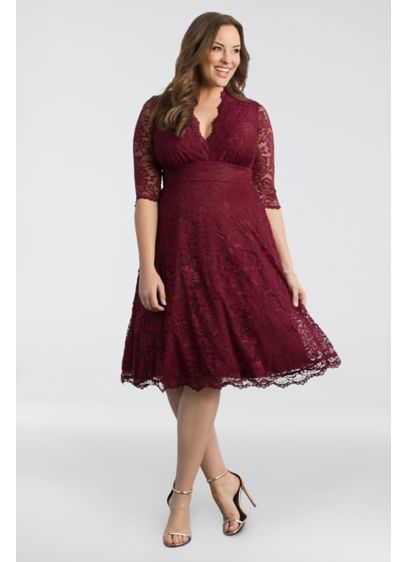 3 4 Sleeved Soft A Line Lace Plus Size Dress David s Bridal 3 4 Sleeved Soft A Line Lace Plus Size Dress David s Bridal
