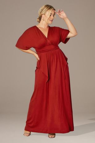 Picture of Plus Size Indie Flair V-Neck Maxi Dress