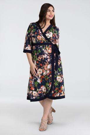 polyester spandex wrap dress