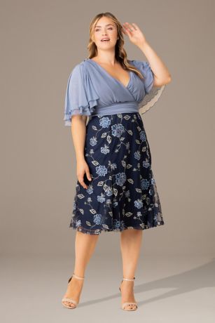 Picture of Plus Size Lillian Embroidered Cocktail Dress