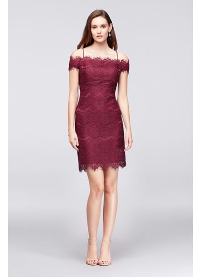 Short Sheath Off the Shoulder Cocktail and Party Dress - Morgan and Co