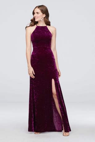 velvet halter dress