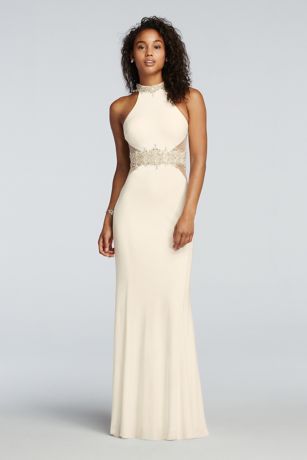 high neck halter bridal gowns