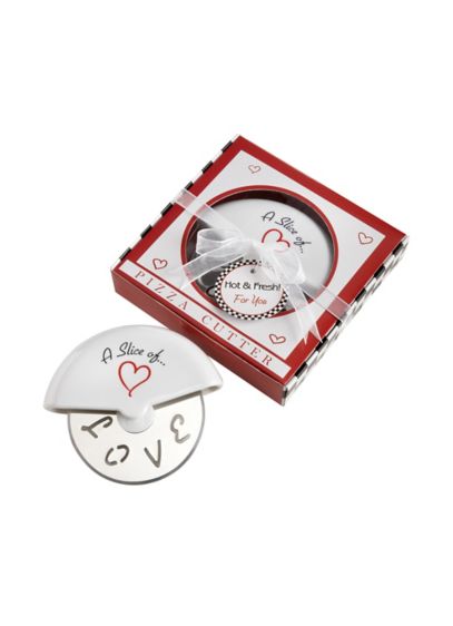 (A Slice of Love Stainless Steel Pizza Cutter Favor)