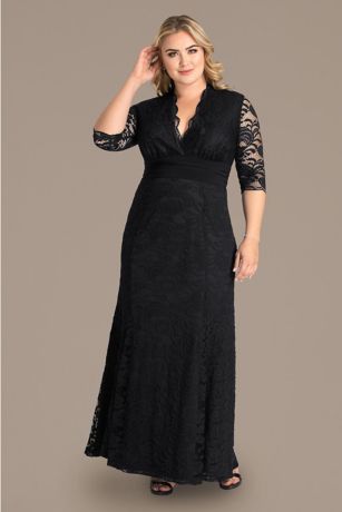 long lace plus size dress