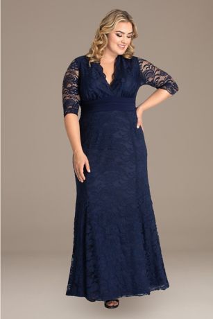 Picture of Screen Siren V-Neck Lace Plus Size Gown