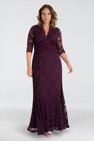 Picture of Screen Siren V-Neck Lace Plus Size Gown