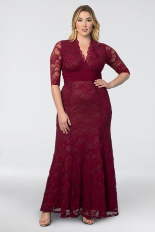 Picture of Screen Siren V-Neck Lace Plus Size Gown
