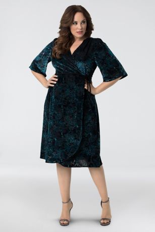 velvet wrap dress plus size