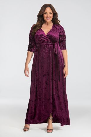 velvet wrap dress plus size