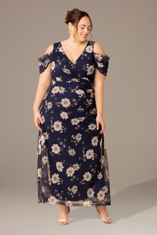Picture of Plus Size Mesh Gown with Draped Sleeves