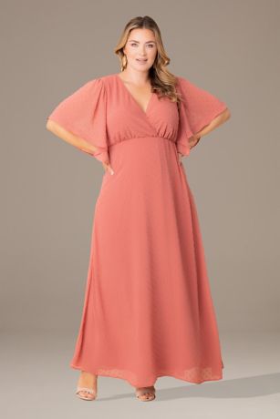 Picture of Plus Size Carmella Flutter Sleeve Evening Gown