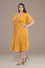 Kiyonna Plus Size Camille Lace A-Line Dress