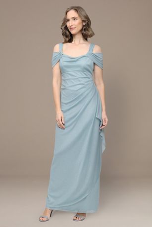 Picture of Gathered Cold Shoulder Glitter Sheath Dress