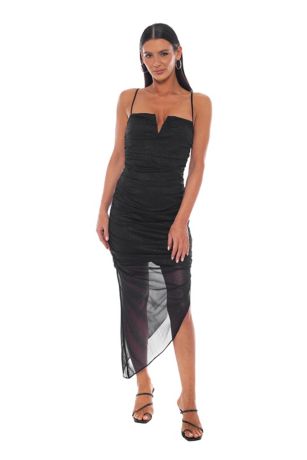 Picture of Asymmetrical Long Dress with V-Bar