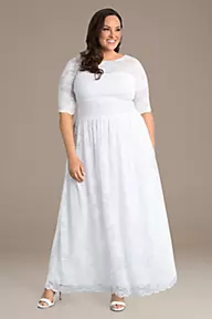 Kiyonna Lace Illusion Plus Size Wedding Gown