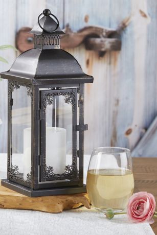 Ornate Antique Medium Lantern in Black David's Bridal