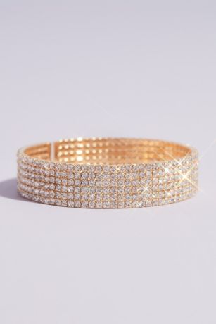 David's Bridal Multi Stack Crystal Cuff Bracelet Style MBR19089 David's Bridal Multi Stack Crystal Cuff Bracelet Style MBR19089