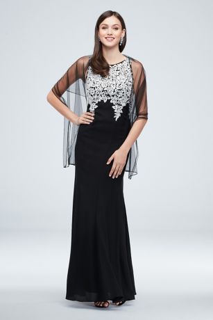 formal dress with shawl