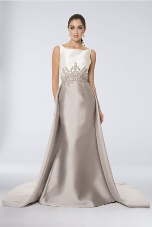 boat neck sheath wedding dress