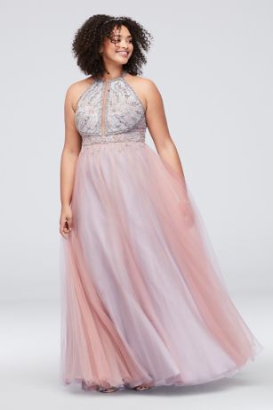 plus size tulle gown