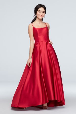 david's bridal red velvet dress