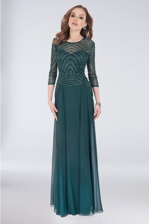 georgette gowns with sleeves