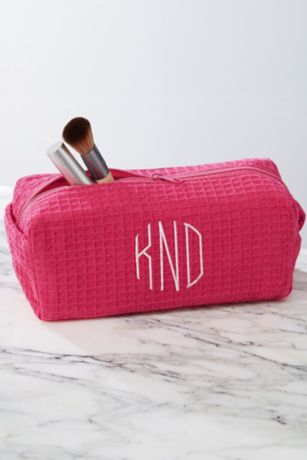 Picture of Embroidered Waffle Weave Cosmetic Bag