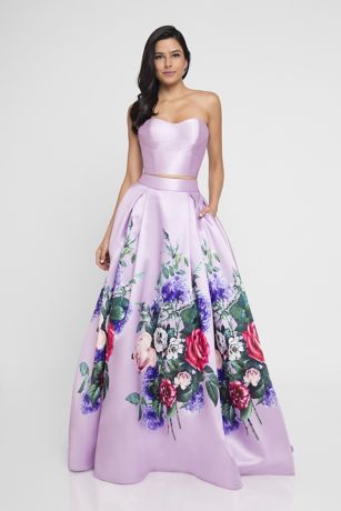 printed satin gown