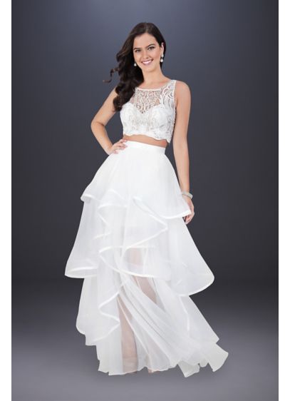 High Low Ballgown Casual Wedding Dress - Terani Couture