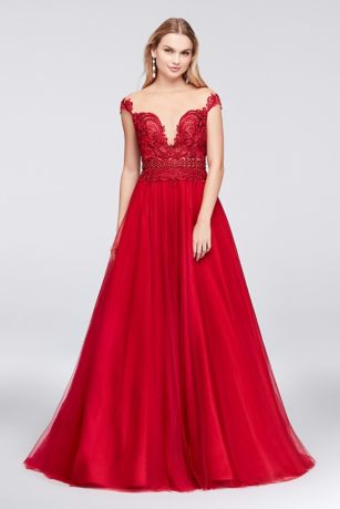 red david's bridal dress