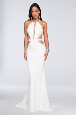 all white formal dress