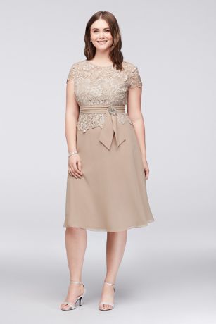 tan chiffon dress