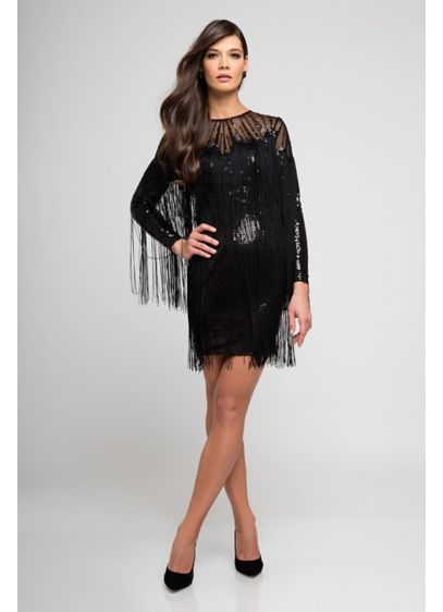Short Sheath Long Sleeves Cocktail and Party Dress - Terani Couture