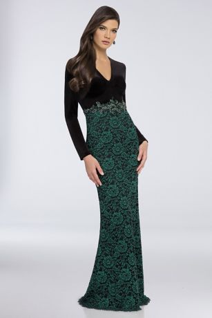 green velvet long sleeve dress