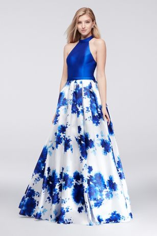 floral print ball gown
