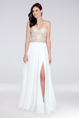 terani couture beaded bodice chiffon gown