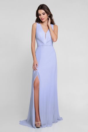 purple grey prom dress