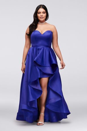 plus size high low evening dresses