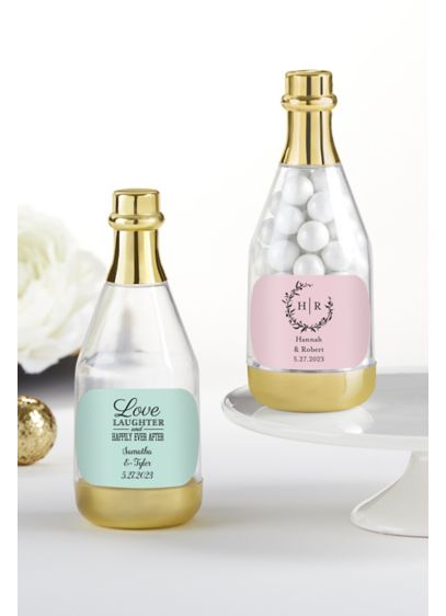 Personalized Gold Metallic Champagne Favors - Personalized for your big day and accented with